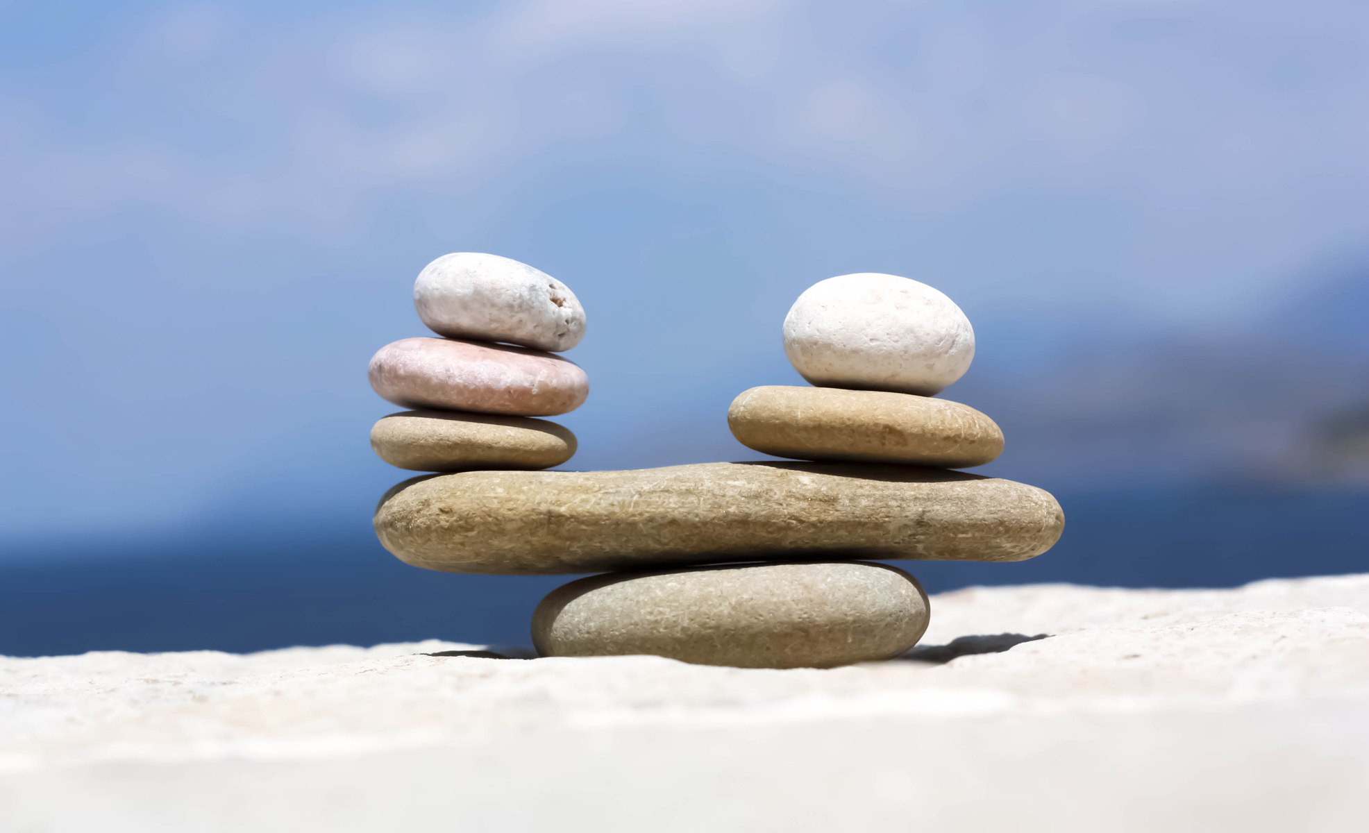 Lerntherapie, Kiesel in Waage, symbolisch