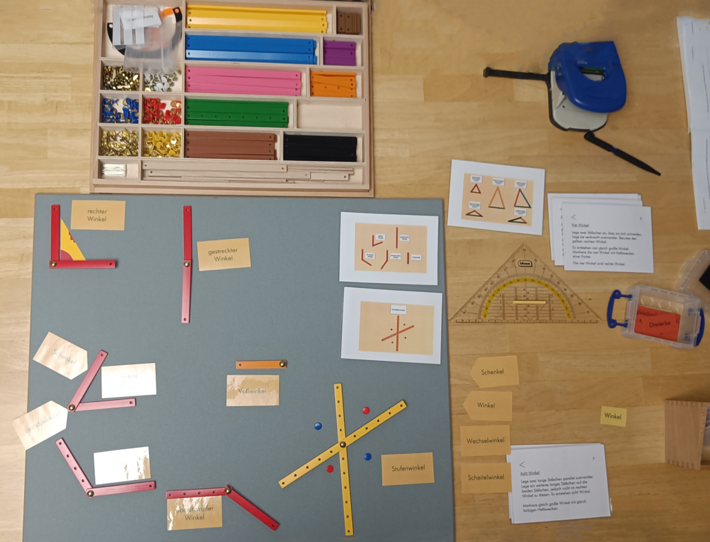 Arbeit mit dem geometrischen Stäbchenkasten
